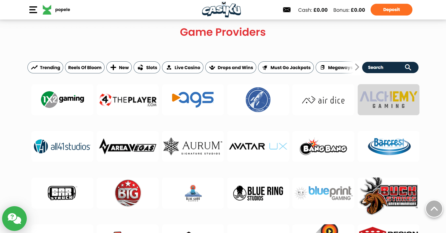 Casiku Game Providers